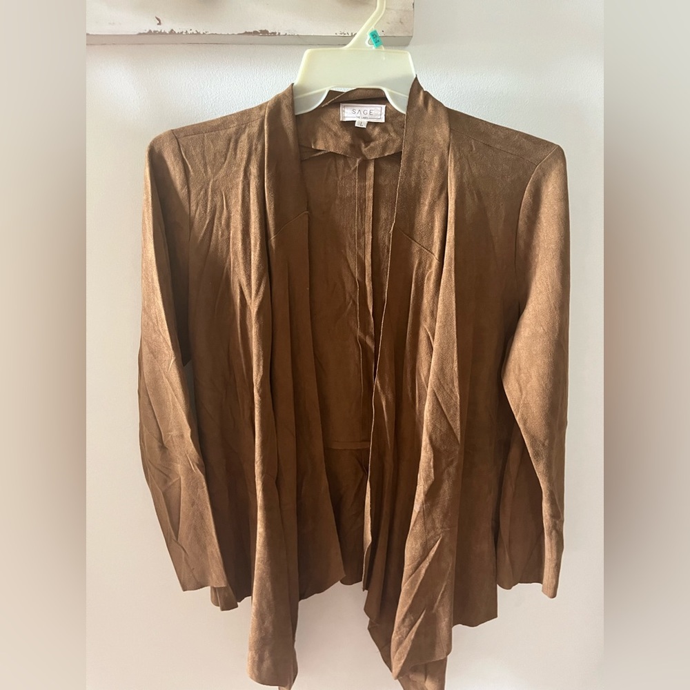 Sage suede jacket. Size Large